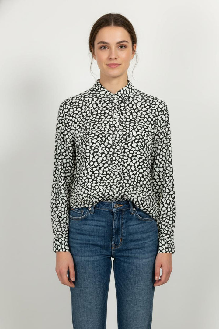 Chemise Noire et Blanche - Taille S/36 de la marque Caroll | PARAD105462 - Vendu par Paradigme - Image 1
