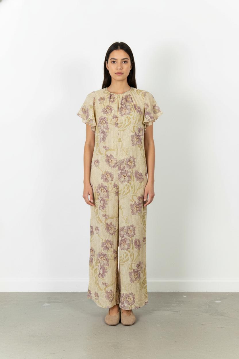 Robe Longue Beige et Mauve - Taille L/40 de la marque Vanessa Bruno | PARAD105475 - Vendu par Paradigme - Image 1