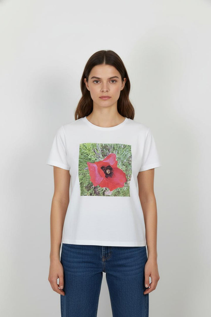 Tee-shirt Blanc - Taille M/38 de la marque Agnès b. | PARAD105478 - Vendu par Paradigme - Image 1