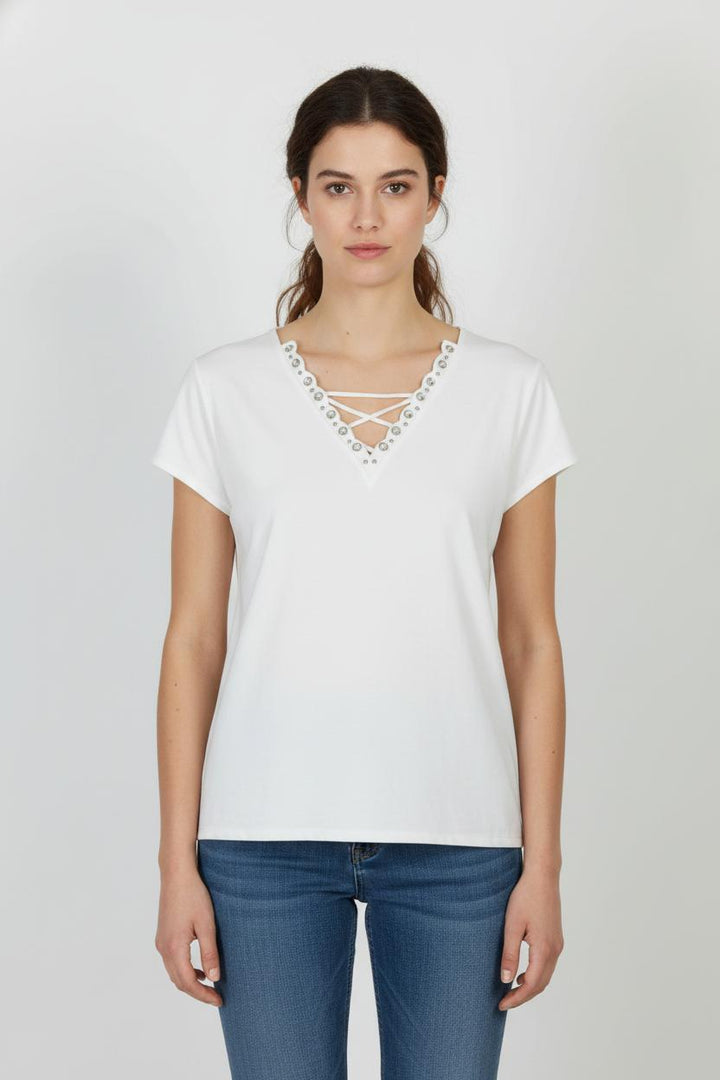 T-shirt Blanc - Taille M/38 de la marque IKKS | PARAD105481 - Vendu par Paradigme - Image 1