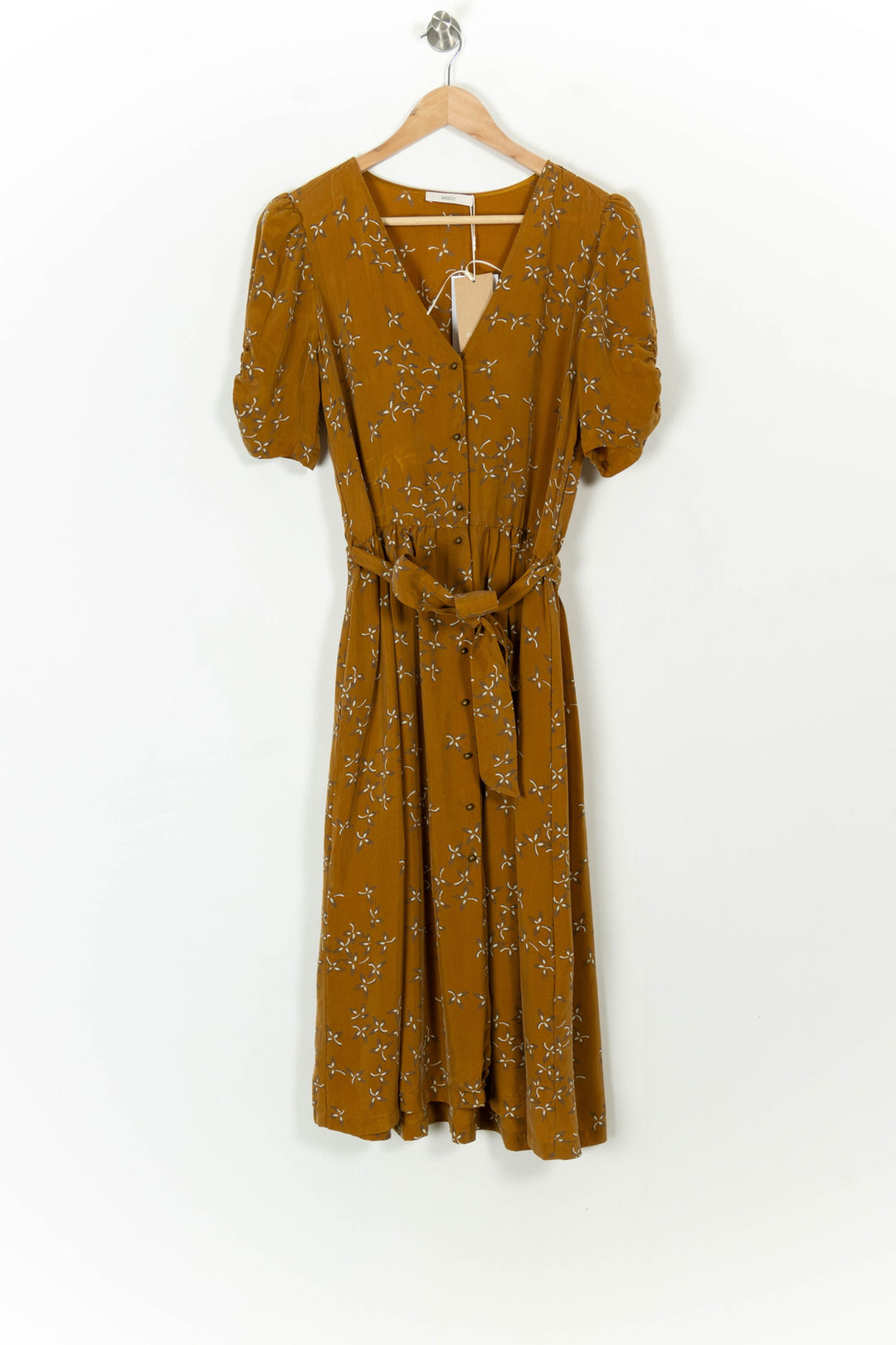 Robe Midi Fleurie Marron - Taille XL/42 de la marque Sessùn | PARAD105482 - Vendu par Paradigme - Image 2