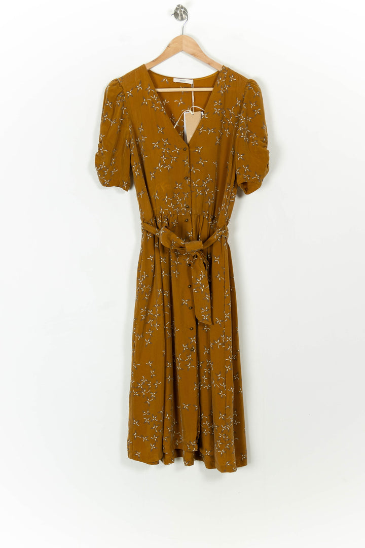 Robe Midi Fleurie Marron - Taille XL/42 de la marque Sessùn | PARAD105482 - Vendu par Paradigme - Image 2