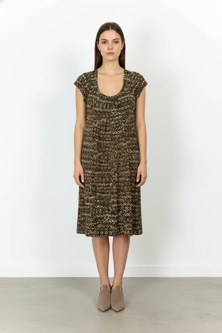 Robe imprimée beige et marron - Taille L/40 de la marque Weekend Max Mara | PARAD105483 - Vendu par Paradigme - Image 1