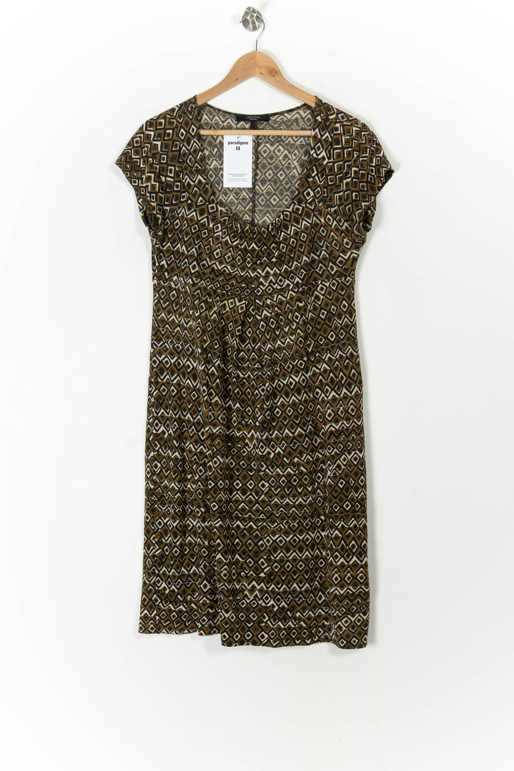Robe imprimée beige et marron - Taille L/40 de la marque Weekend Max Mara | PARAD105483 - Vendu par Paradigme - Image 2