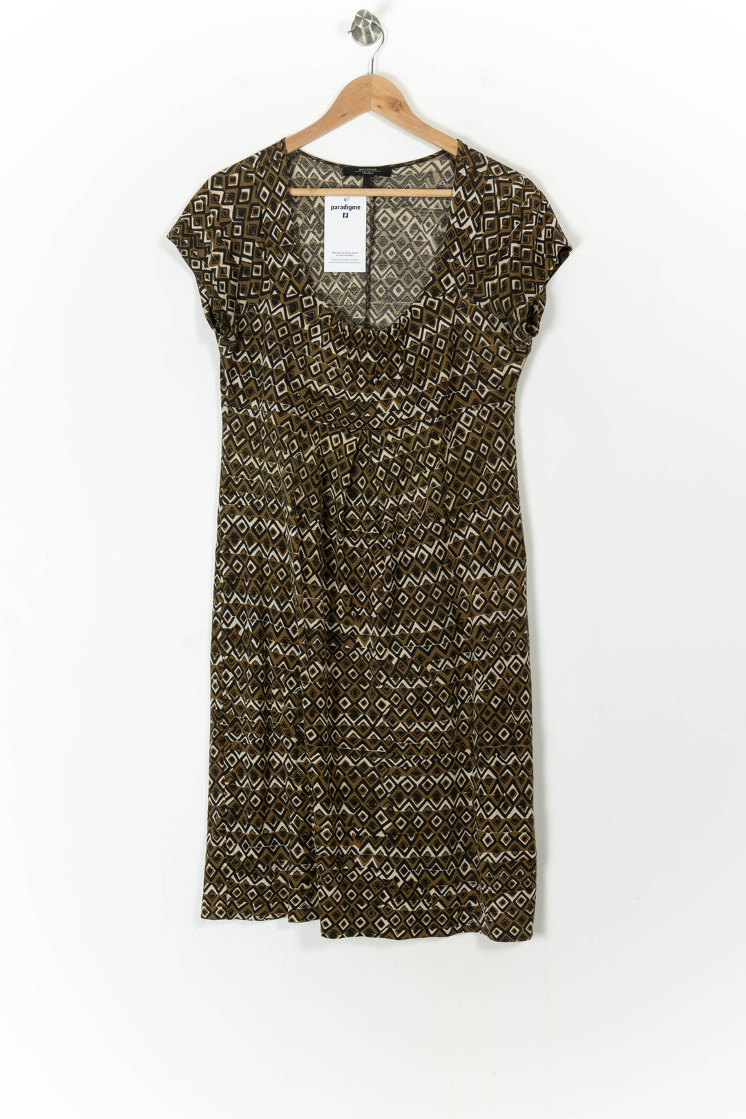 Robe imprimée beige et marron - Taille L/40 de la marque Weekend Max Mara | PARAD105483 - Vendu par Paradigme - Image 2