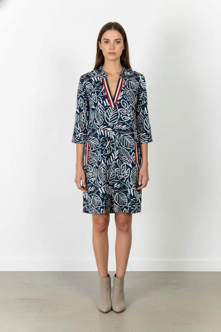 Robe Droite Bleu et Blanc - Taille XL/42 de la marque Indies | PARAD105491 - Vendu par Paradigme - Image 1