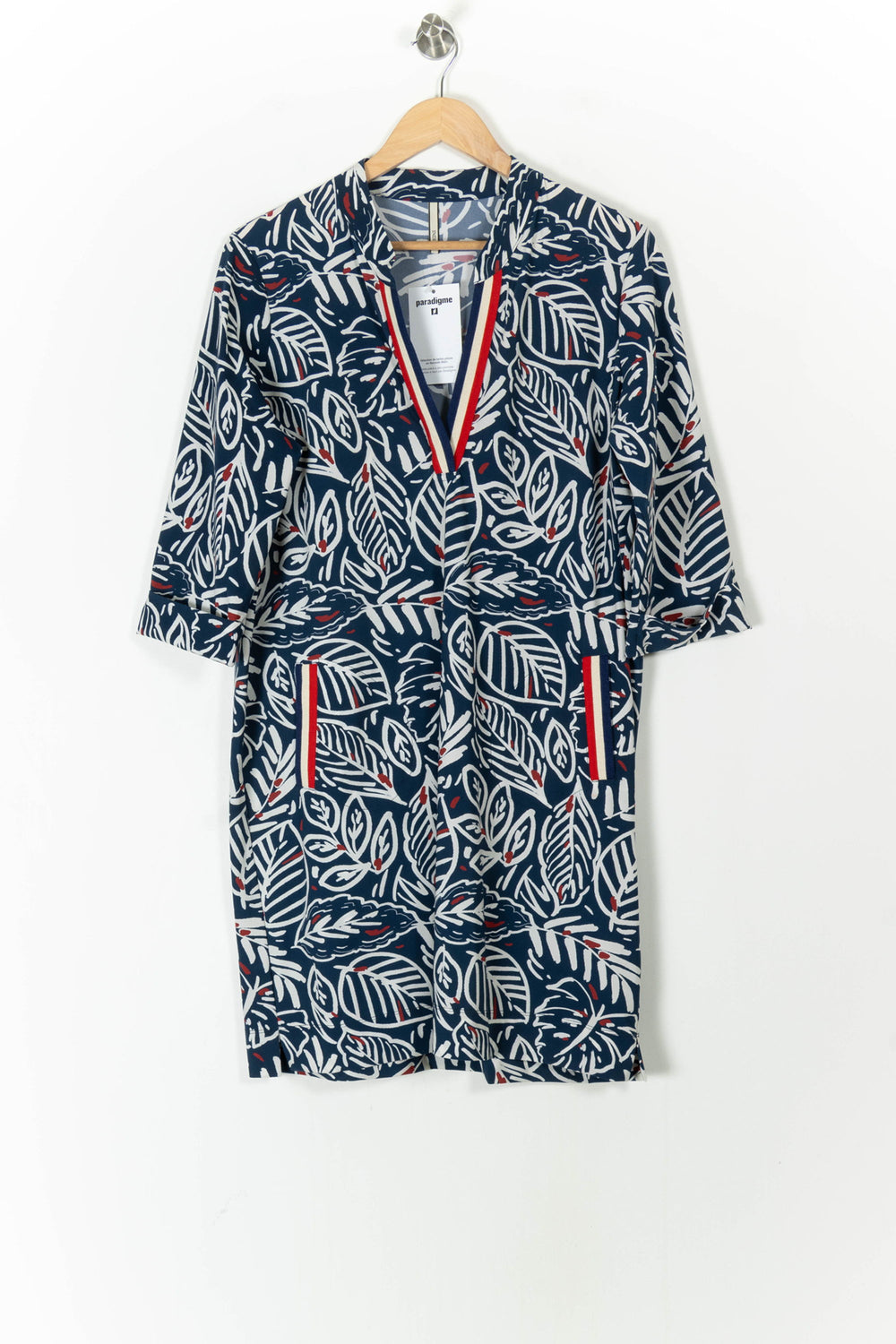 Robe Droite Bleu et Blanc - Taille XL/42 de la marque Indies | PARAD105491 - Vendu par Paradigme - Image 2