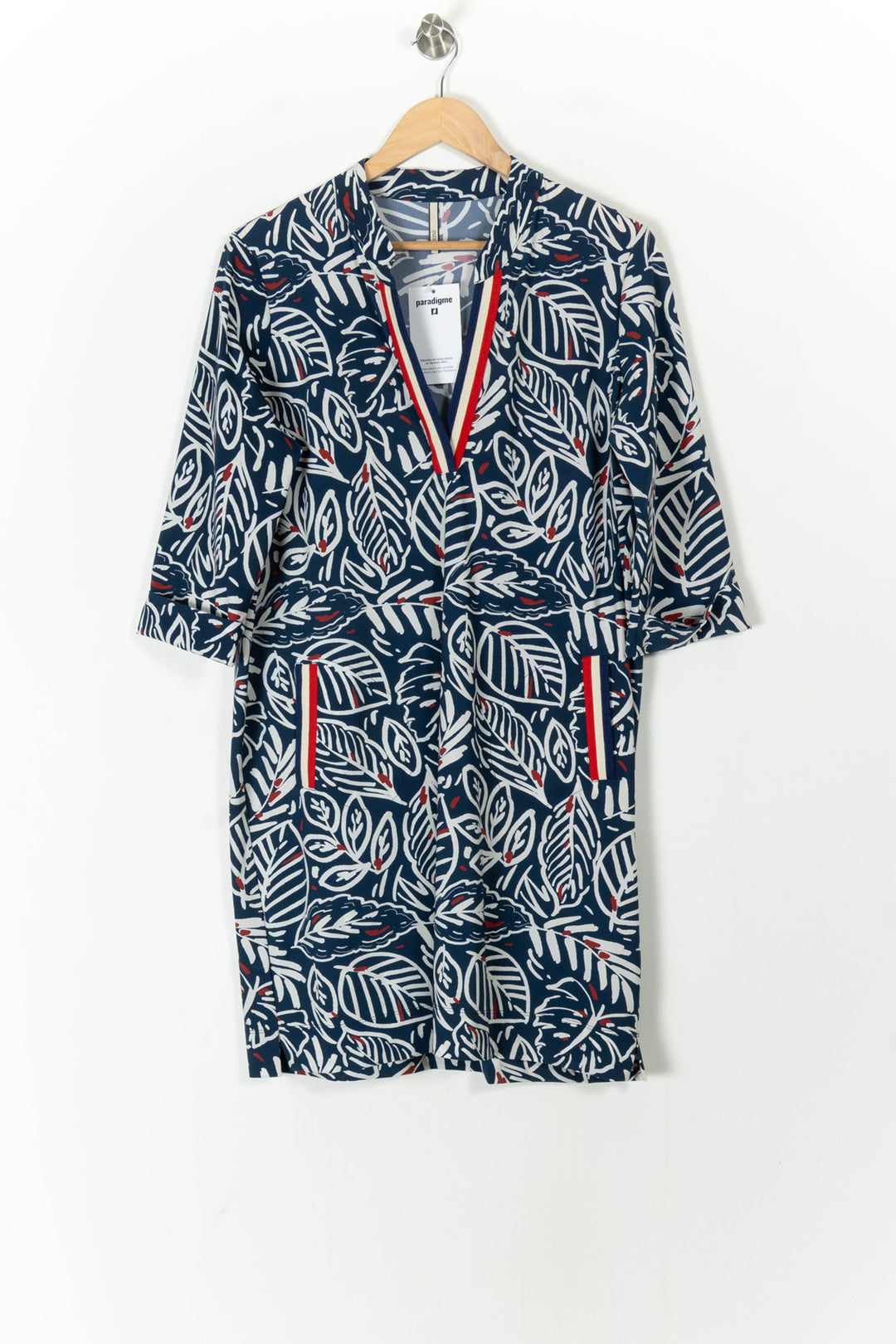 Robe Droite Bleu et Blanc - Taille XL/42 de la marque Indies | PARAD105491 - Vendu par Paradigme - Image 2