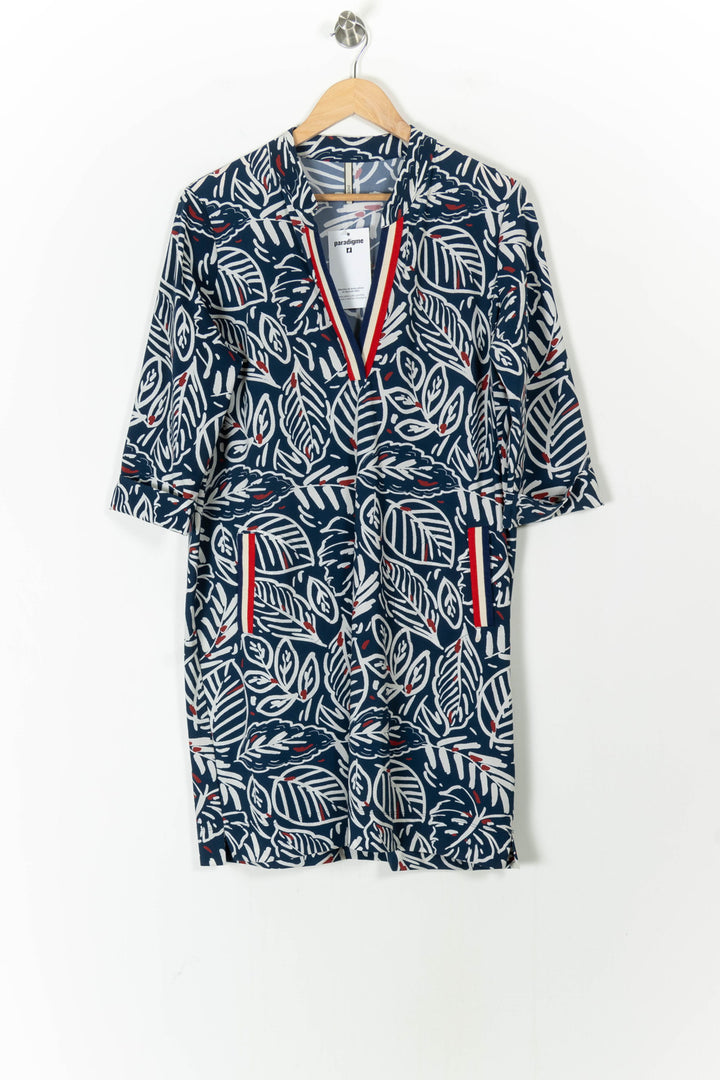 Robe Droite Bleu et Blanc - Taille XL/42 de la marque Indies | PARAD105491 - Vendu par Paradigme - Image 2
