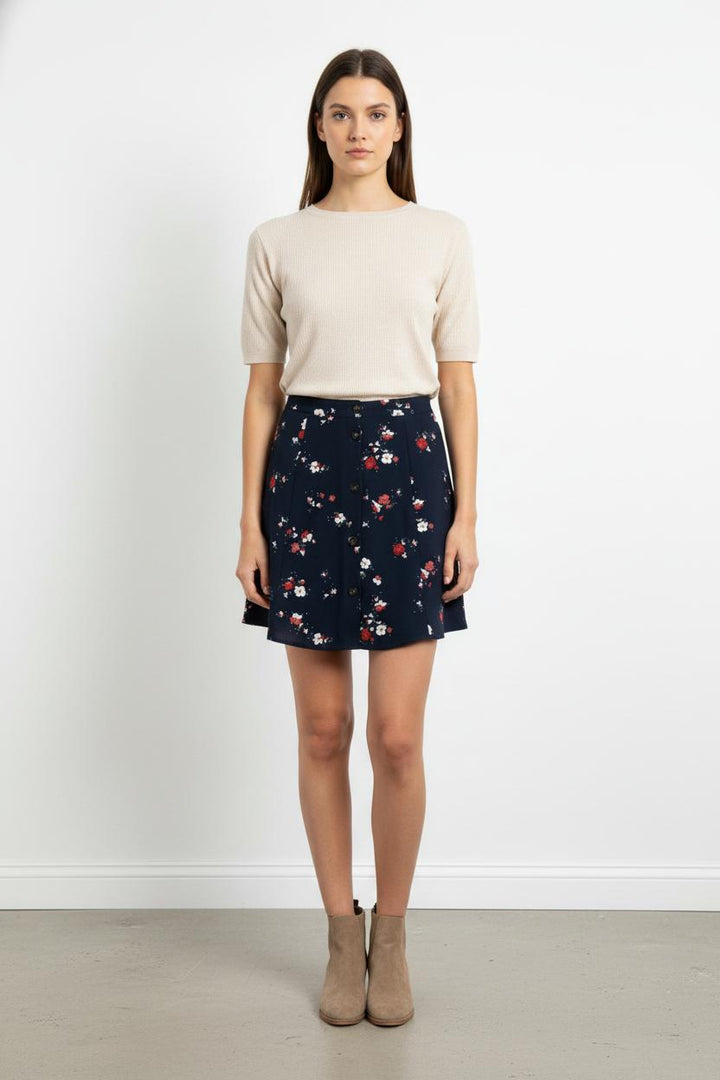 Jupe Évasée Bleu Marine et Rouge - Taille M/38 de la marque I.Code | PARAD105498 - Vendu par Paradigme - Image 1