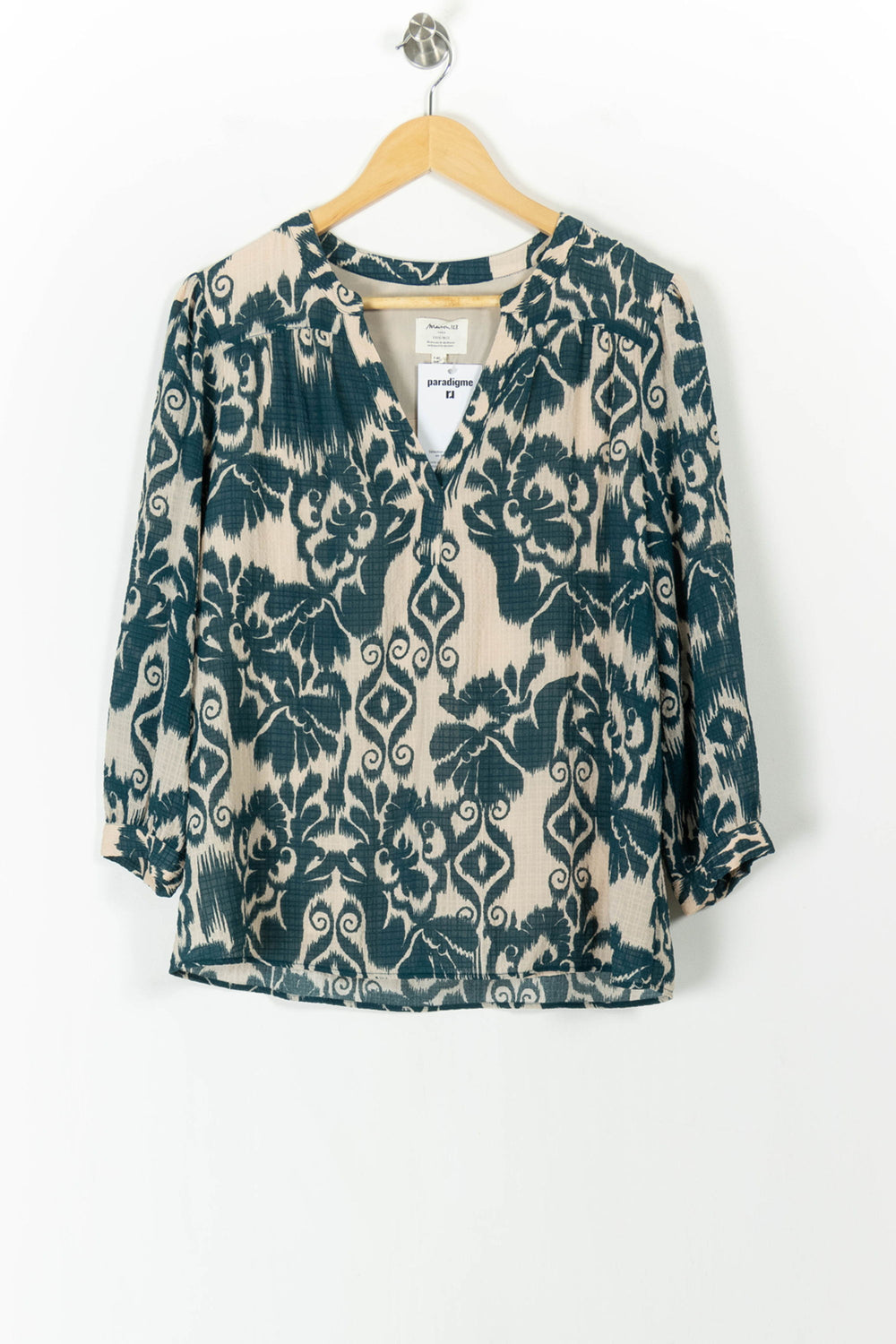 Blouse Écrue et Verte - Taille L/40 de la marque Maison 123 | PARAD105499 - Vendu par Paradigme - Image 2