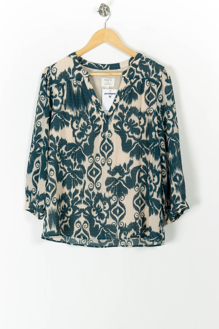 Blouse Écrue et Verte - Taille L/40 de la marque Maison 123 | PARAD105499 - Vendu par Paradigme - Image 2