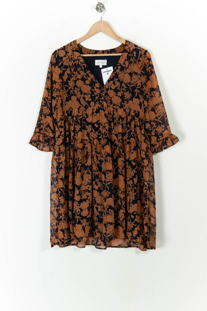 Robe Courte Noire et Marron - Taille M/38 de la marque Grace & Mila | PARAD105501 - Vendu par Paradigme - Image 2