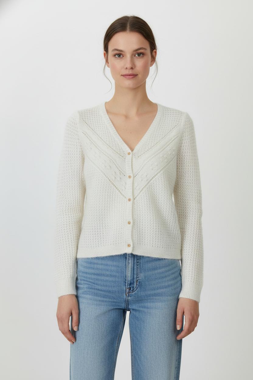 Cardigan Blanc - Taille M/38 de la marque I.Code | PARAD105502 - Vendu par Paradigme - Image 1