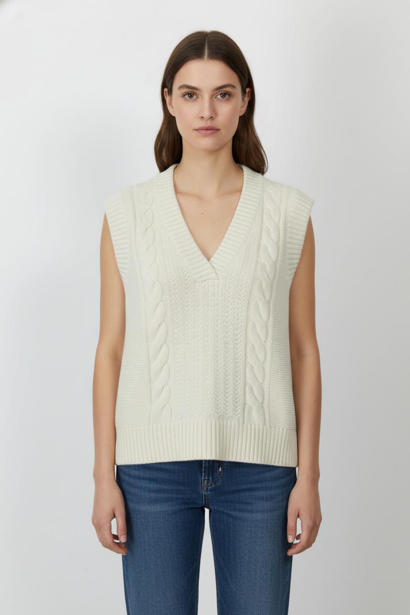 Pull Sans Manches Blanc - Taille M/38 de la marque Maison 123 | PARAD105529 - Vendu par Paradigme - Image 1