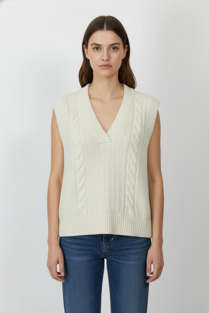 Pull Sans Manches Blanc - Taille M/38 de la marque Maison 123 | PARAD105529 - Vendu par Paradigme - Image 1