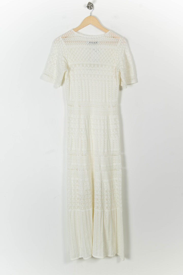 Robe Longue Blanche - Taille L/40 de la marque La Fée Maraboutée | PARAD105537 - Vendu par Paradigme - Image 4