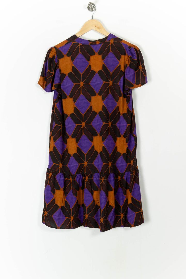 Robe Courte Violette et Marron - Taille L/40 de la marque La Fée Maraboutée | PARAD105539 - Vendu par Paradigme - Image 4