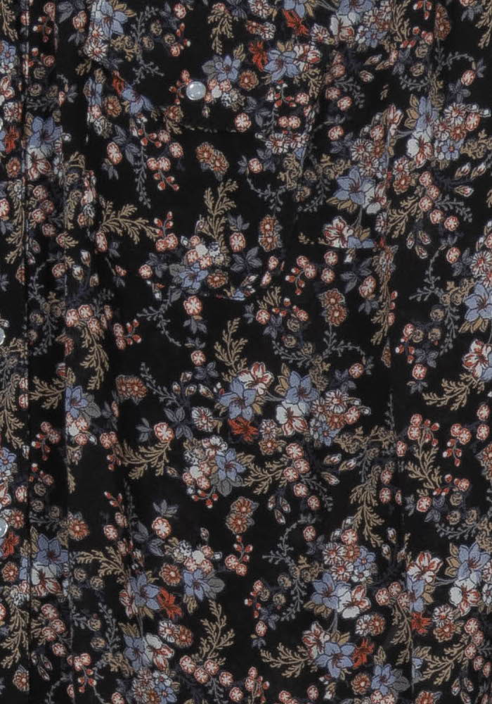 Chemise Fleurie Noire et Bleue - Taille M/38 de la marque Kookai | PARAD105562 - Vendu par Paradigme - Image 3