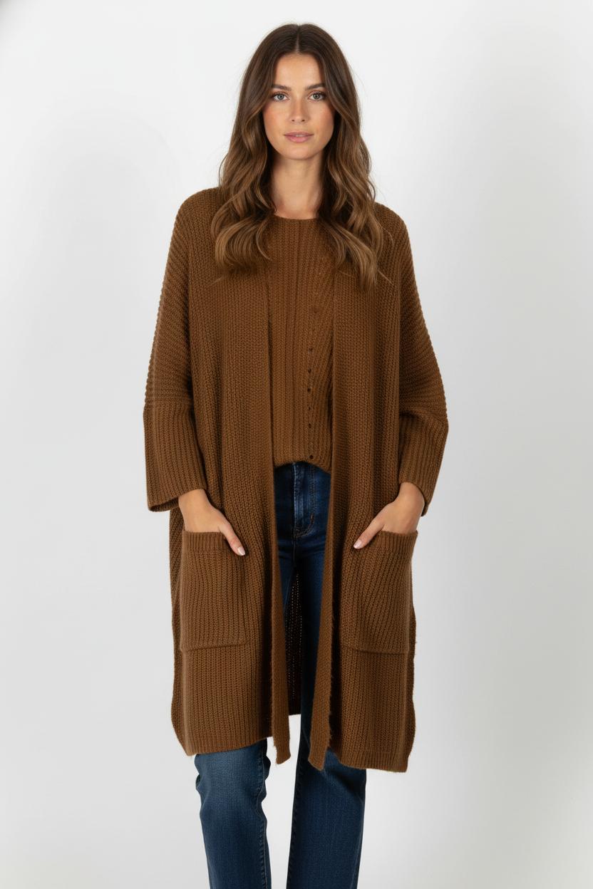 Cardigan Marron - Taille M/38 de la marque I.Code | PARAD105577 - Vendu par Paradigme - Image 1
