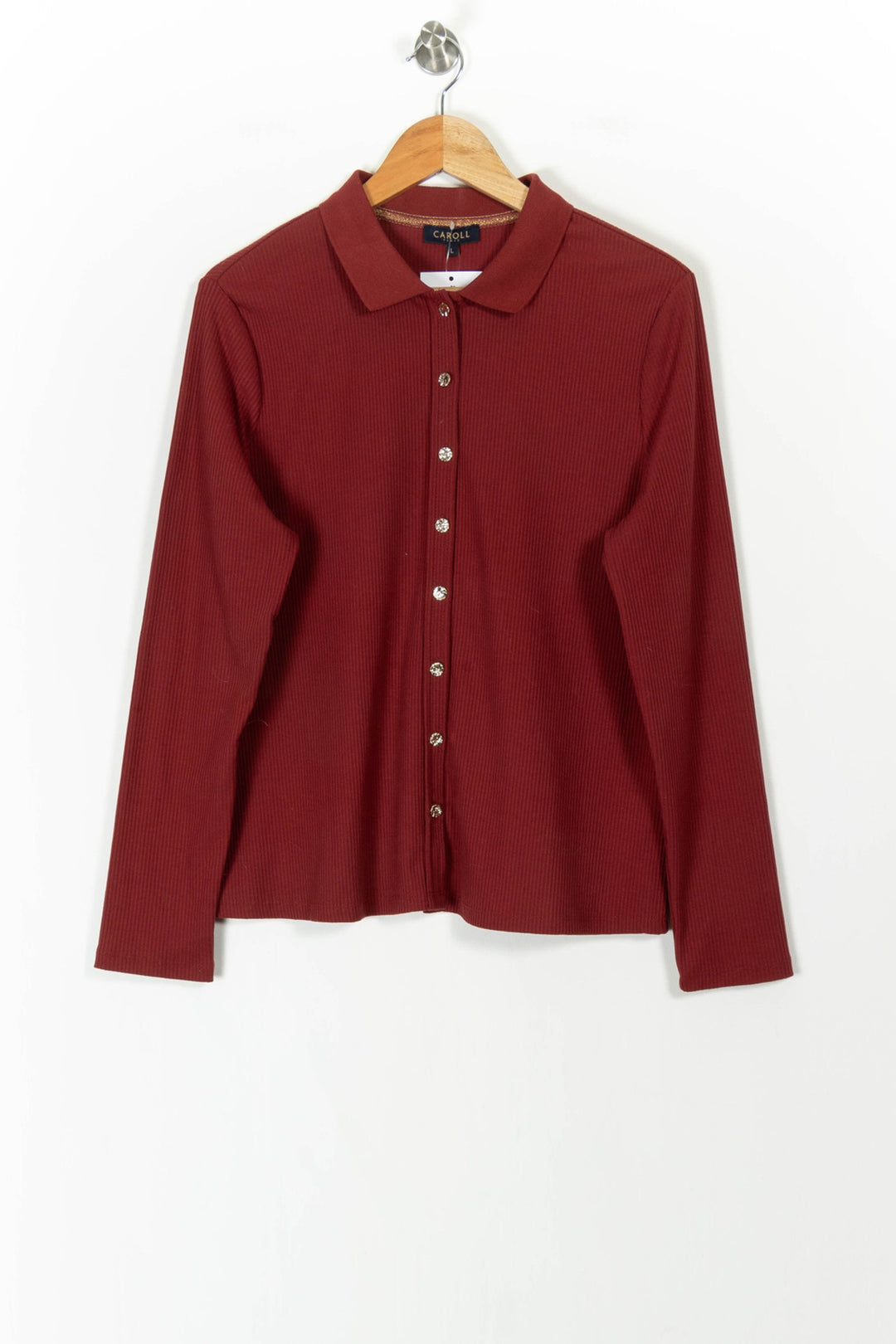Chemise Bordeaux - Taille L/40 de la marque Caroll | PARAD105580 - Vendu par Paradigme - Image 2