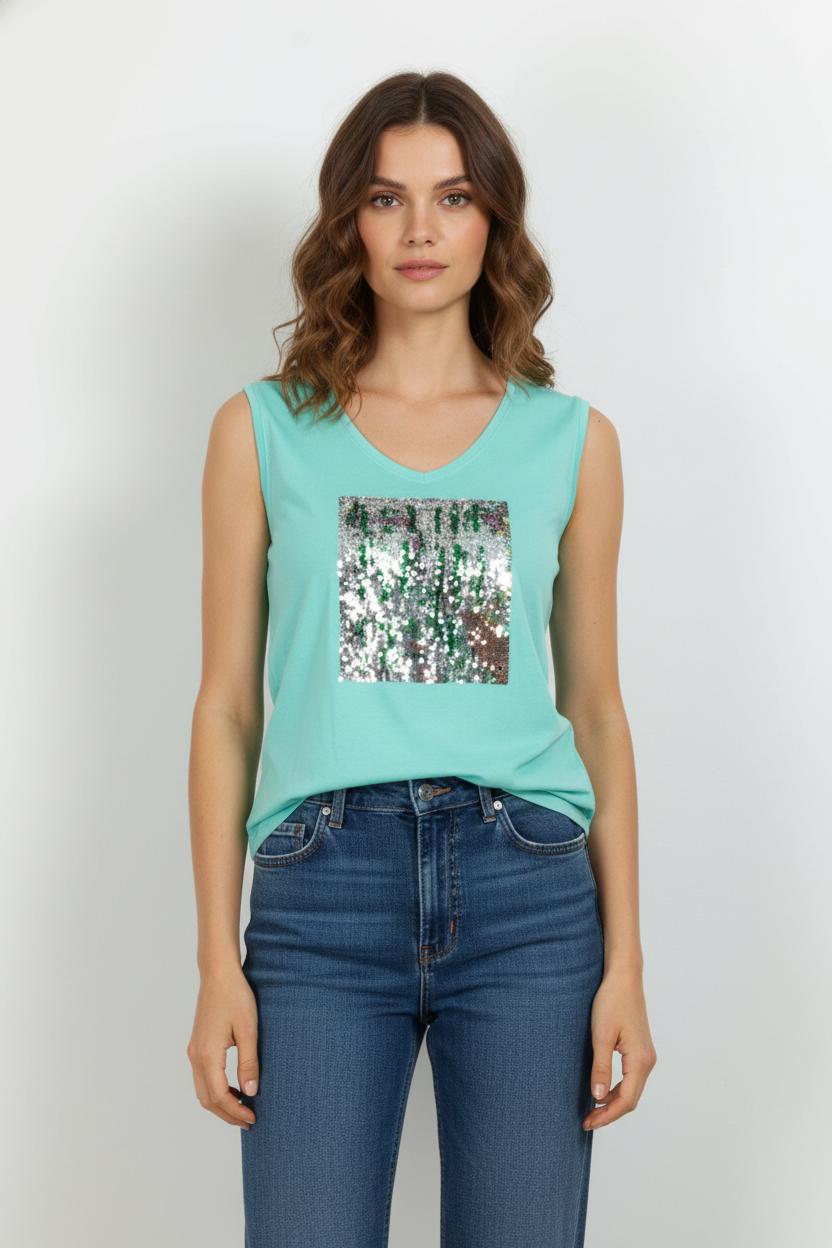Débardeur Vert - Taille L/40 de la marque One Step | PARAD105586 - Vendu par Paradigme - Image 1