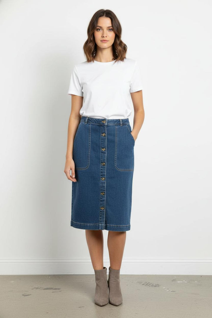 Jupe Crayon Bleue - Taille L/40 de la marque One Step | PARAD105587 - Vendu par Paradigme - Image 1