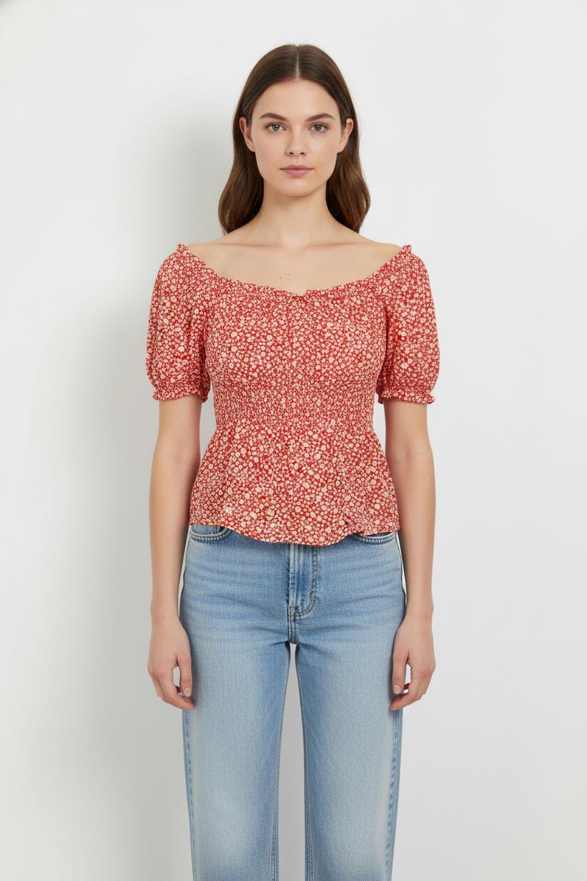 Blouse Rouge et Blanche - Taille M/38 de la marque Sézane | PARAD105598 - Vendu par Paradigme - Image 1
