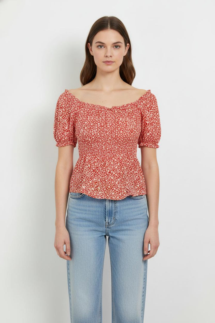 Blouse Rouge et Blanche - Taille M/38 de la marque Sézane | PARAD105598 - Vendu par Paradigme - Image 1