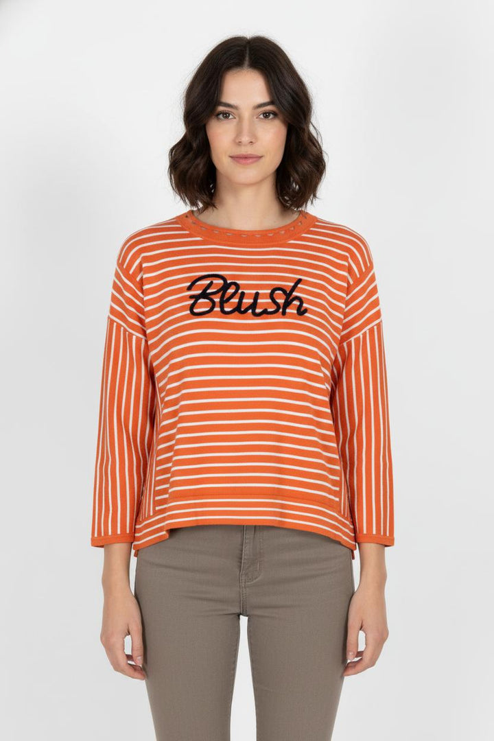 Marinière Orange et Blanche - Taille S/36 de la marque One Step | PARAD105599 - Vendu par Paradigme - Image 1