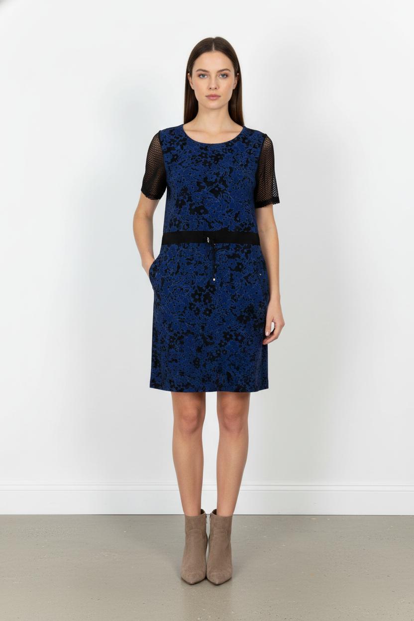 Robe droite Bleu et Noir - Taille M/38 de la marque Indies | PARAD105601 - Vendu par Paradigme - Image 1