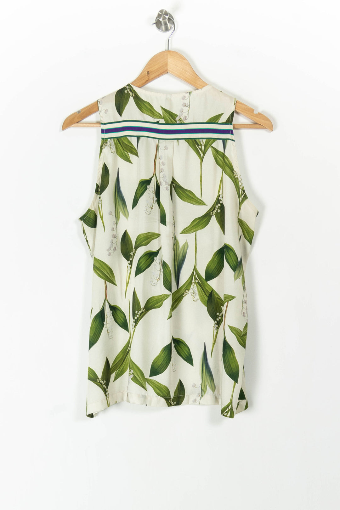 Blouse Sans Manches Blanche et Verte - Taille M/38 de la marque Indies | PARAD105606 - Vendu par Paradigme - Image 4