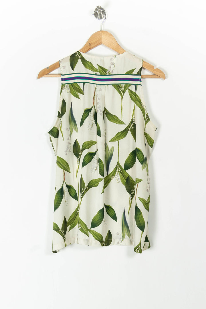 Blouse Sans Manches Blanche et Verte - Taille M/38 de la marque Indies | PARAD105606 - Vendu par Paradigme - Image 4