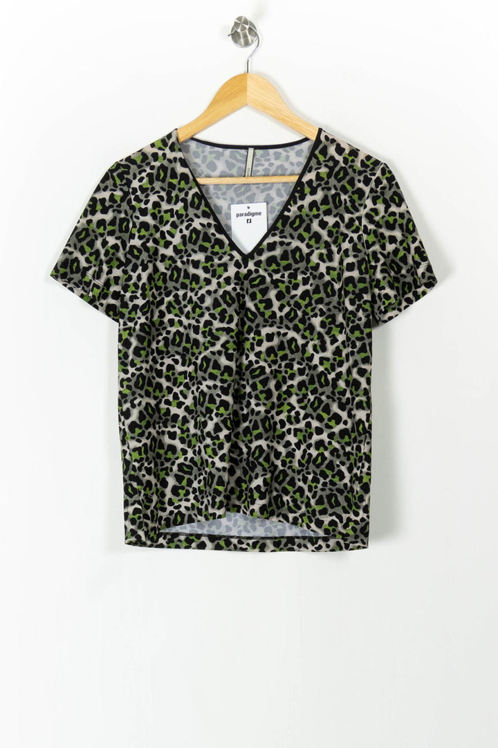 T-shirt Léopard Vert et Noir - Taille M/38 de la marque Indies | PARAD105620 - Vendu par Paradigme - Image 2