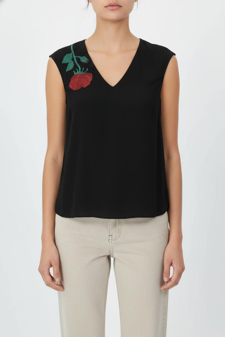 Débardeur Noir et Rouge - Taille M/38 de la marque Indies | PARAD105621 - Vendu par Paradigme - Image 1