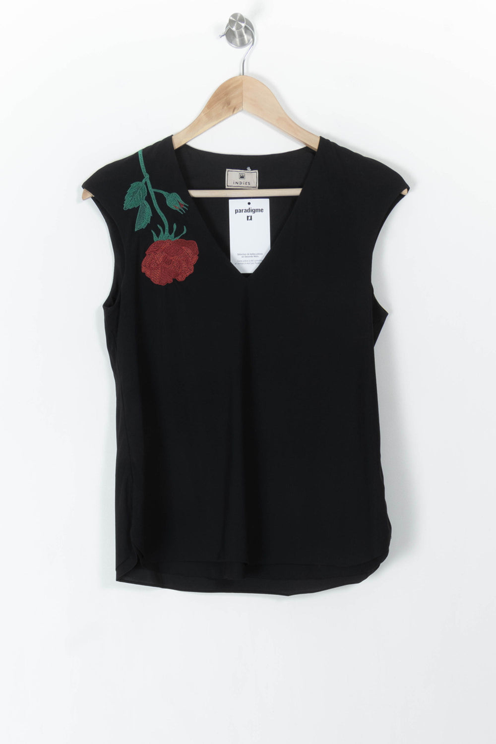 Débardeur Noir et Rouge - Taille M/38 de la marque Indies | PARAD105621 - Vendu par Paradigme - Image 2