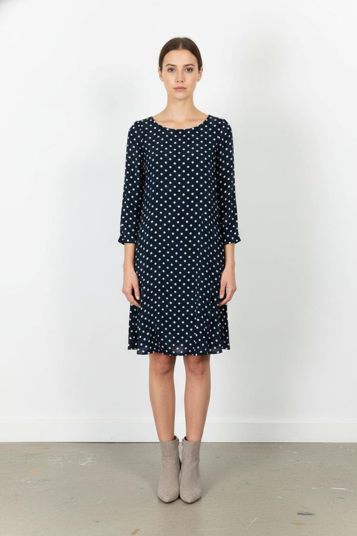 Robe Courte Bleu Marine et Blanche - Taille S/36 de la marque Claudie Pierlot | PARAD105623 - Vendu par Paradigme - Image 1