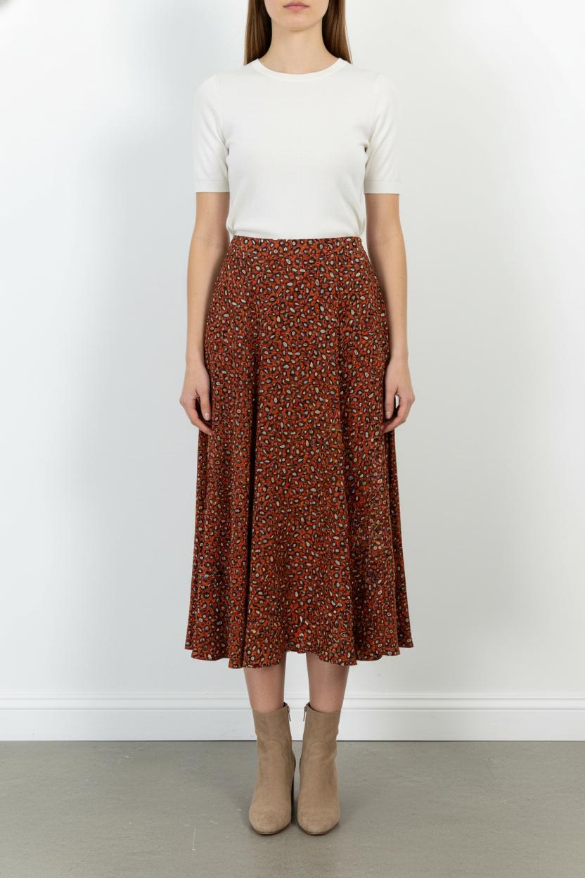 Jupe Longue Rouge et Beige - Taille S/36 de la marque One Step | PARAD105625 - Vendu par Paradigme - Image 1