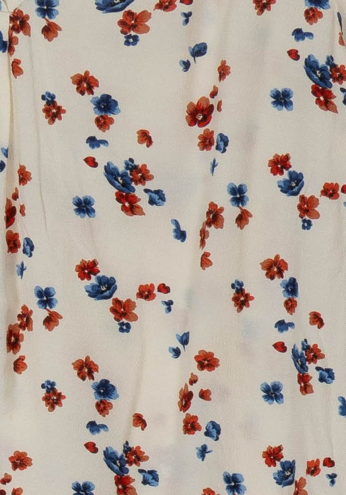 Blouse Écrue à Fleurs Rouges et Bleues - Taille S/36 de la marque Gerard Darel | PARAD105627 - Vendu par Paradigme - Image 3