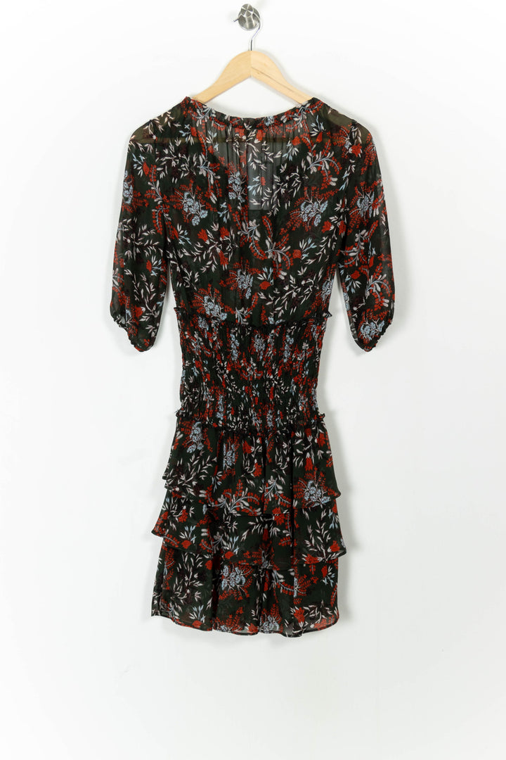 Robe Fleurie Verte et Rouge - Taille S/36 de la marque Maje | PARAD105630 - Vendu par Paradigme - Image 4