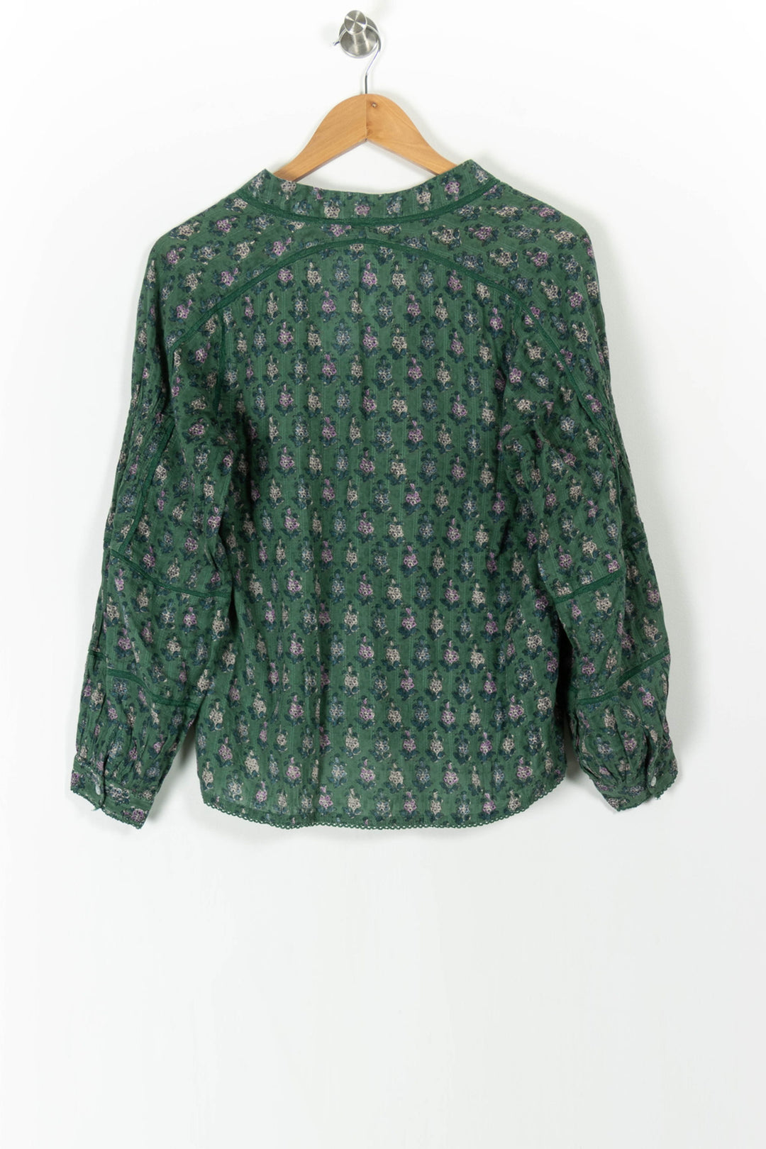 Blouse Verte à Fleurs - Taille S/36 de la marque Maison 123 | PARAD105636 - Vendu par Paradigme - Image 4