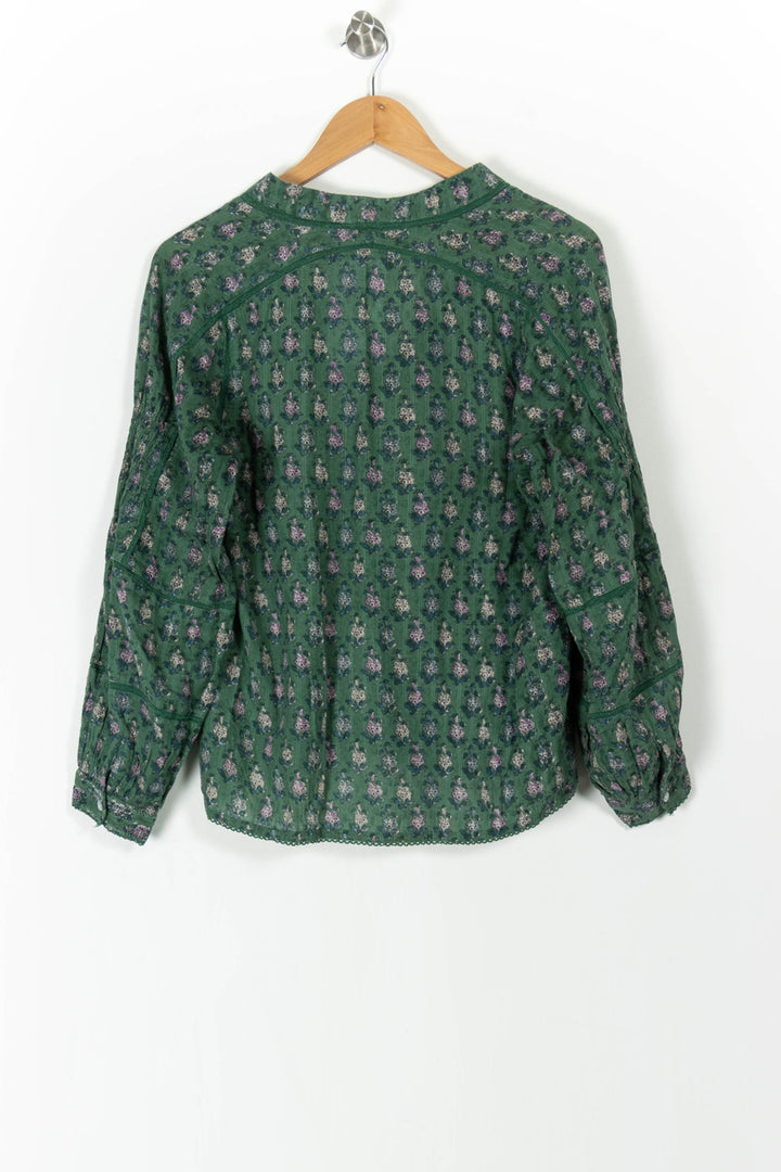 Blouse Verte à Fleurs - Taille S/36 de la marque Maison 123 | PARAD105636 - Vendu par Paradigme - Image 4