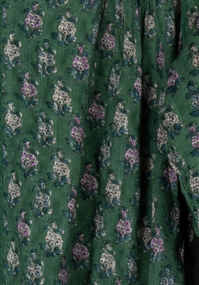 Blouse Verte à Fleurs - Taille S/36 de la marque Maison 123 | PARAD105636 - Vendu par Paradigme - Image 3