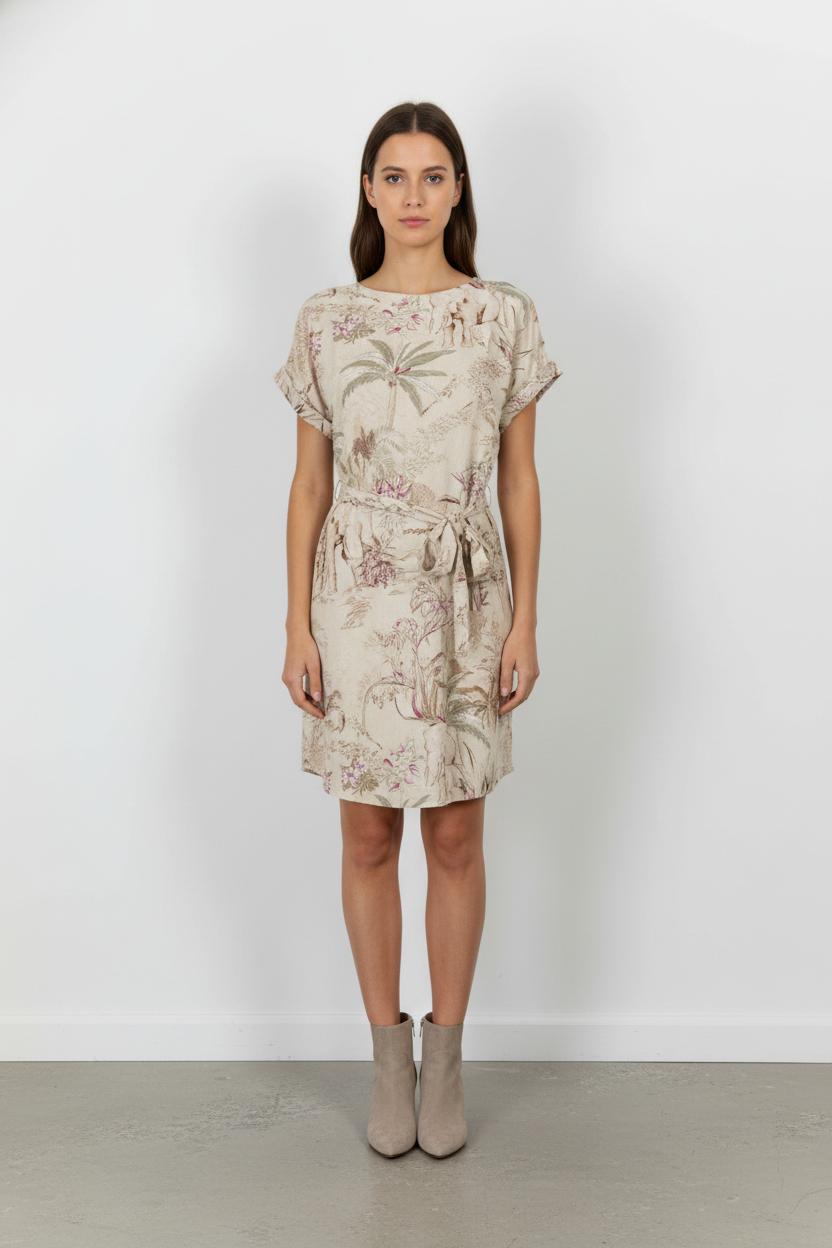 Robe Imprimée Beige - Taille S/36 de la marque La Fée Maraboutée | PARAD105637 - Vendu par Paradigme - Image 1