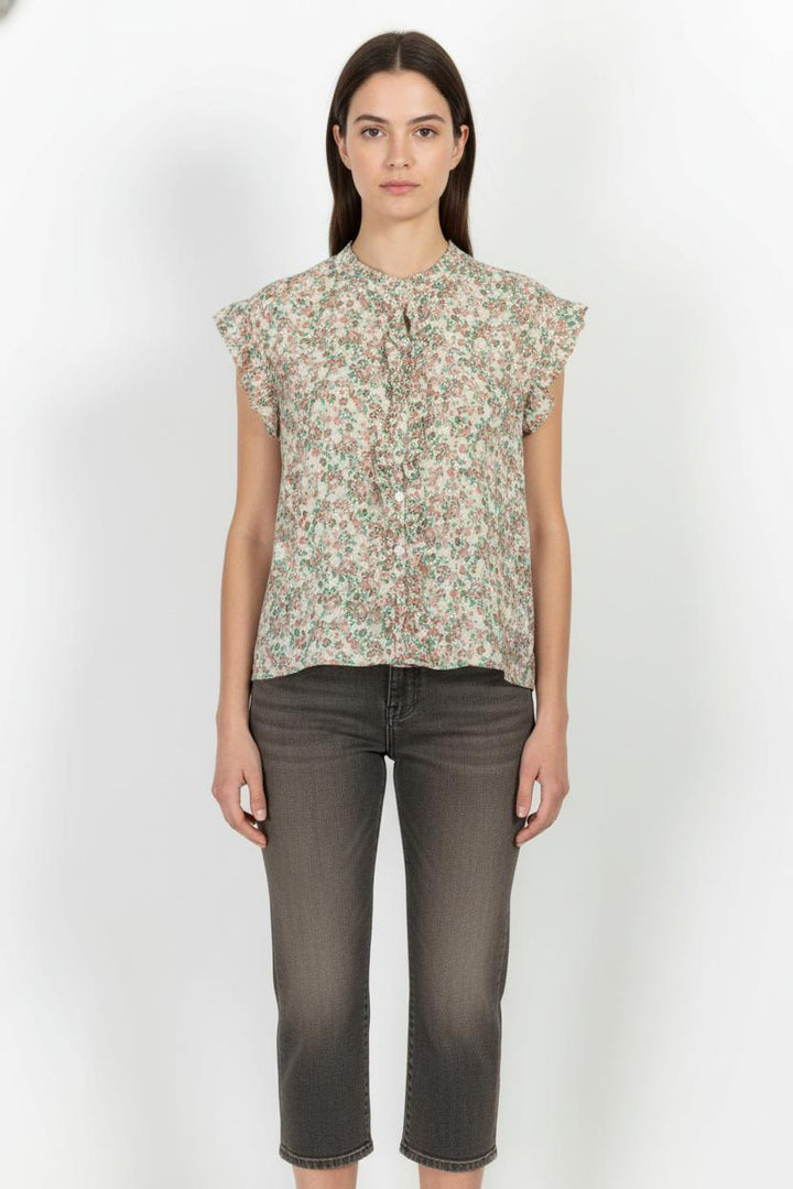 Blouse Fleurie Rose et Verte - Taille S/36 de la marque Emile & Ida | PARAD105641 - Vendu par Paradigme - Image 1