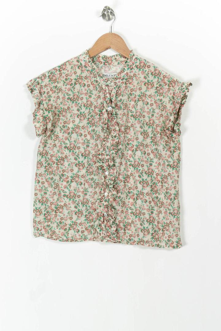 Blouse Fleurie Rose et Verte - Taille S/36 de la marque Emile & Ida | PARAD105641 - Vendu par Paradigme - Image 2