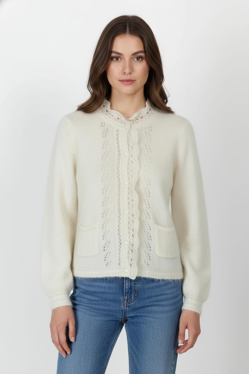 Cardigan Blanc - Taille S/36 de la marque Sézane | PARAD105644 - Vendu par Paradigme - Image 1