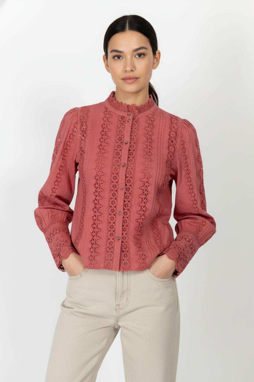Blouse Rose - Taille S/36 de la marque Sézane | PARAD105649 - Vendu par Paradigme - Image 1