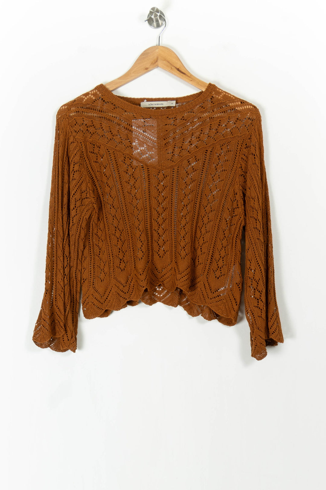 Pull Marron - Taille S/36 de la marque La Fée Maraboutée | PARAD105650 - Vendu par Paradigme - Image 2
