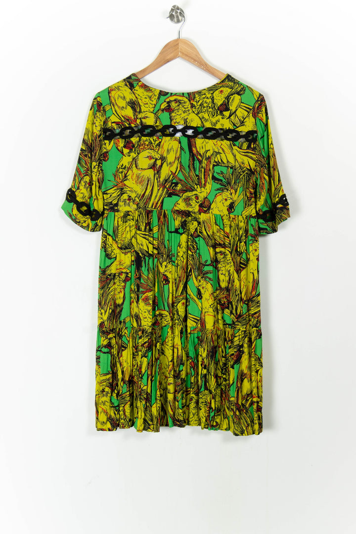 Robe Midi Verte et Jaune - Taille S/36 de la marque Indies | PARAD105660 - Vendu par Paradigme - Image 4